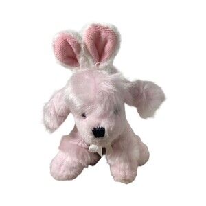 Ganz Soft Spots Pink Poodle Puppy with Bunny Ears Small Plush  6 in NO sound